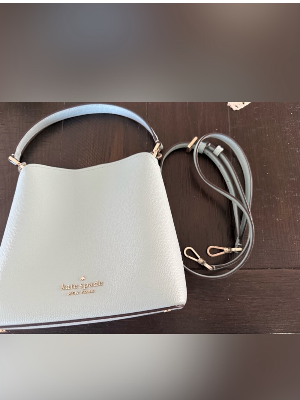 kate spade Mint Leather Shoulder Bag with Detachable Strap